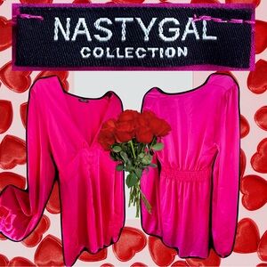 Nasty Gal Fuchsia Long Sleeve Top